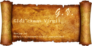 Glückman Virgil névjegykártya
